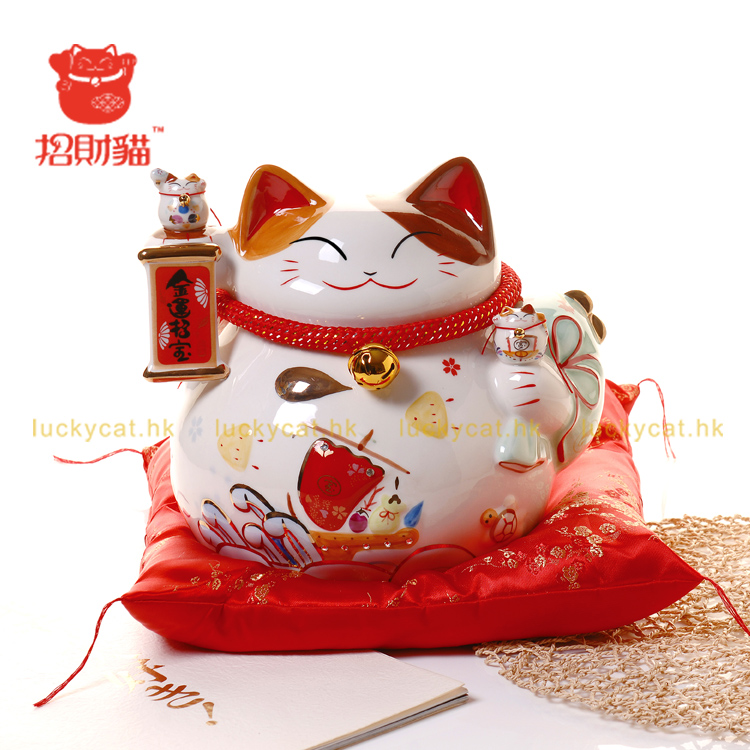 
                                        招财猫摆件 加大号陶瓷存钱罐储蓄罐 店铺开业办公室家居创意礼品 金银满屋                