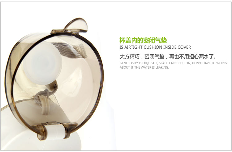 希乐 便携防漏创意水杯 带盖简约塑料杯子随手杯运动水壶600ML XL-1427 颜色随机