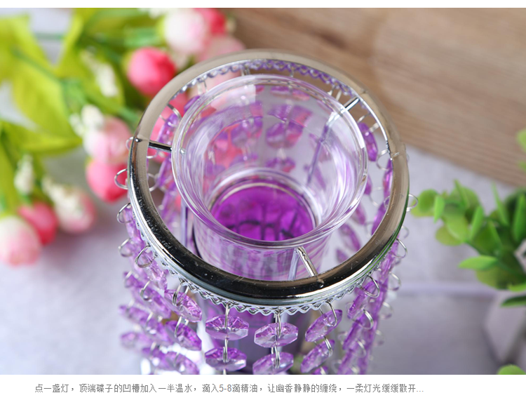 
                                        芳夕  调光插电香薰灯吊珠感应精油灯香薰炉香薰机熏香台灯夜灯 紫色触摸感应                