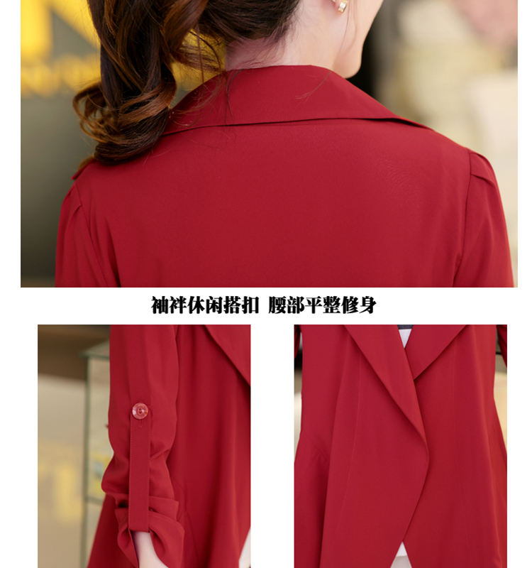 美丽信徒休闲风衣 女中长FY1518 酒红色 XXXL