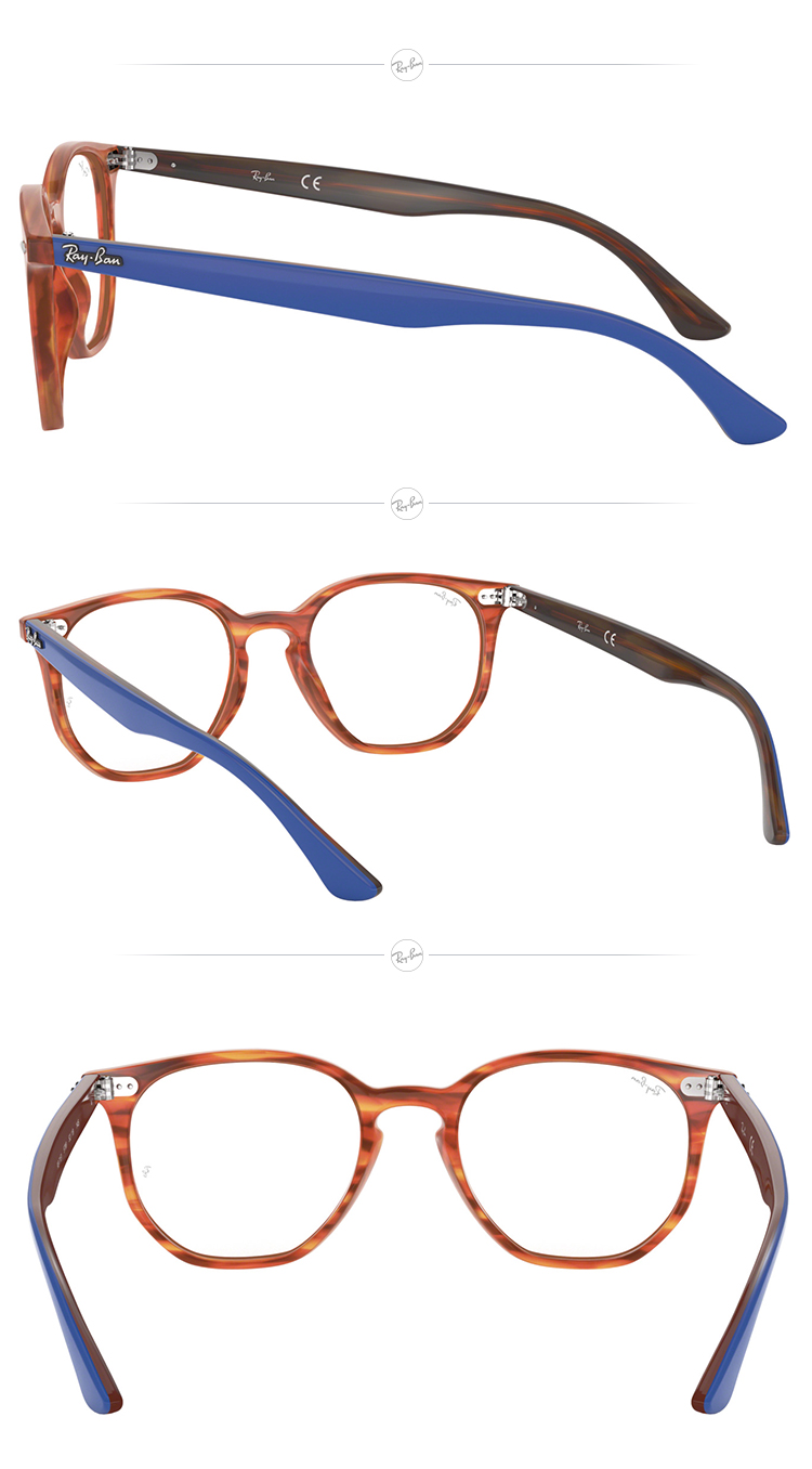 rayban雷朋光学镜架男女款不规则板材全框近视眼镜框rx7151可定制