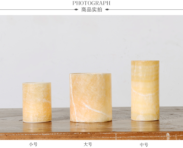 
                                        奇居良品 美式家居装饰摆件 佩特拉大理石质仿真LED装饰蜡烛 小号                