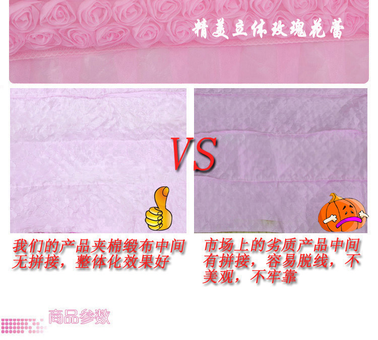 
                                        绝趣 床头套 韩式公主风系列蕾丝床头罩单品（不含床裙）玫瑰公主 粉色 200*55cm                