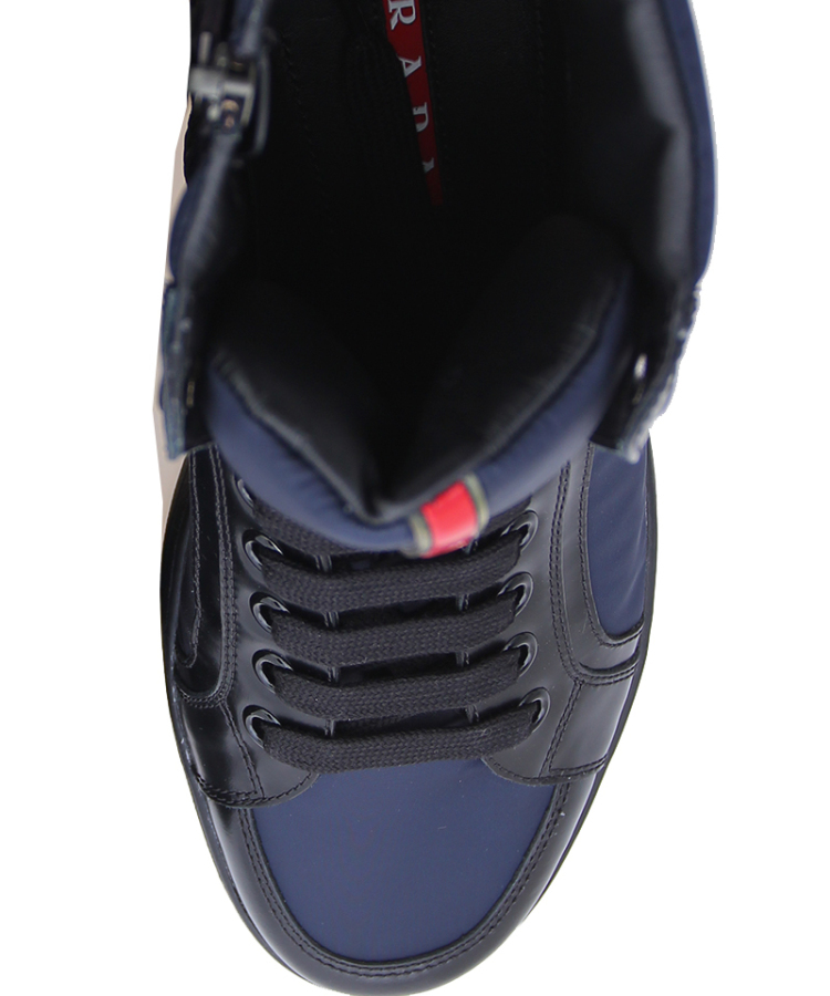 普拉达prada男鞋平底鞋深蓝锦纶 牛皮4t27233ouuf0008 6.