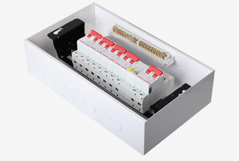 德力西明装配电箱6回路 pz50-6路家用室内照明箱 空气开关盒 空开强电