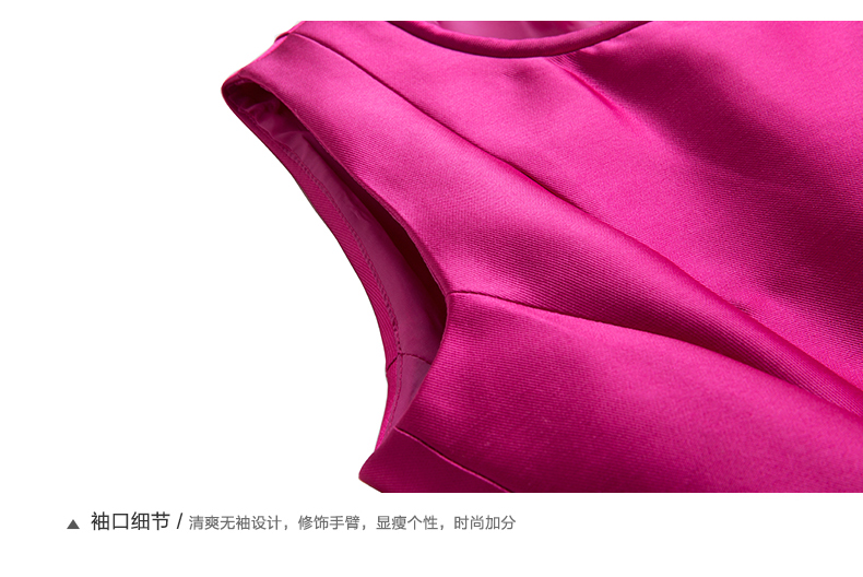 茜诗迪 2015秋冬新款连衣裙 玫瑰红色 s