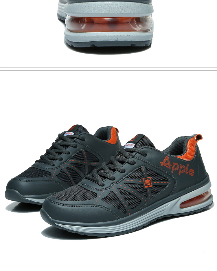 apple苹果 男士运动休闲鞋气垫跑步鞋轻质透气旅游鞋 51616 黑/湖蓝