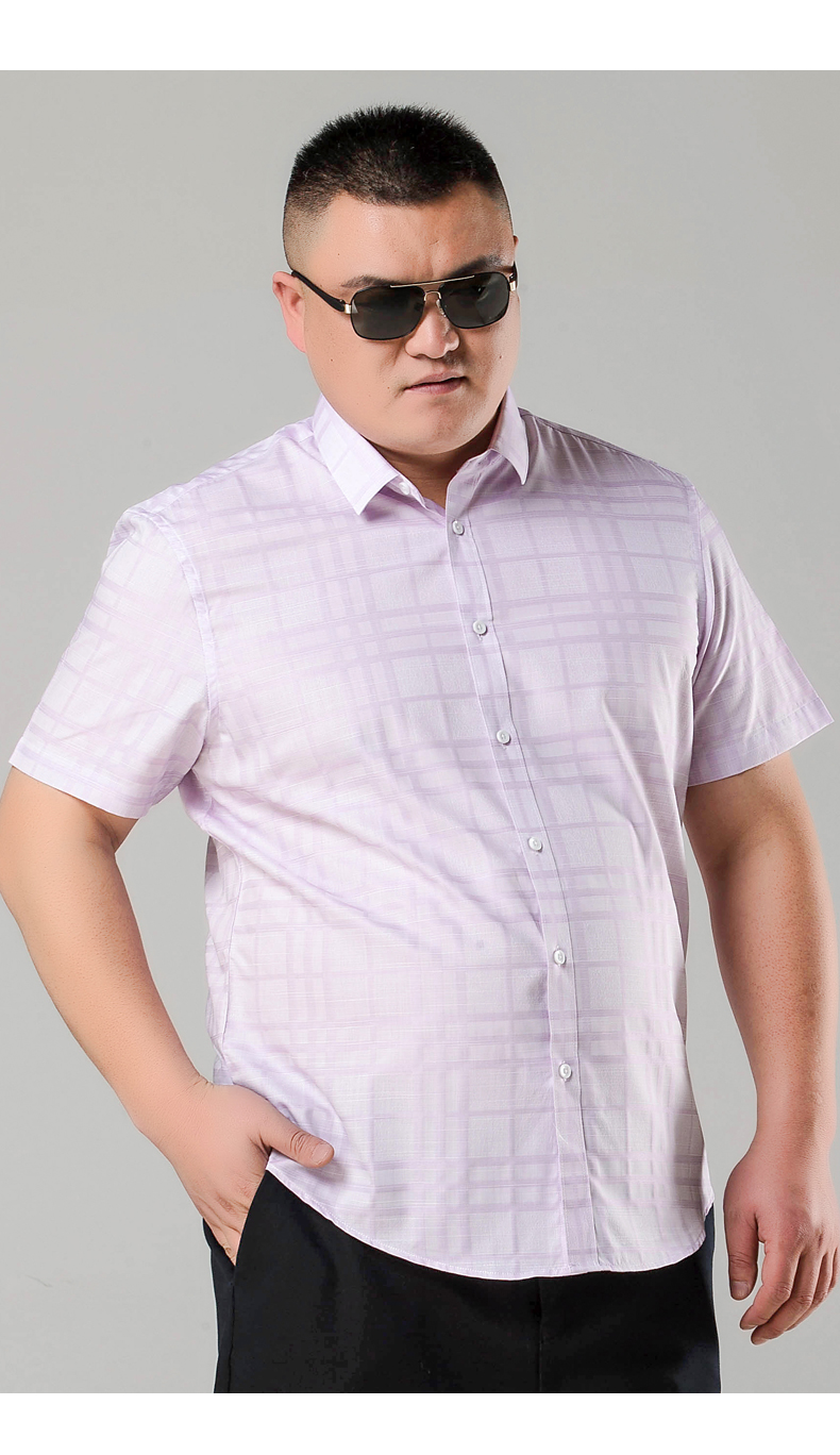 沙洲猎神2018男士短袖衬衫特大号夏装加肥加大码宽松肥佬胖子男休闲