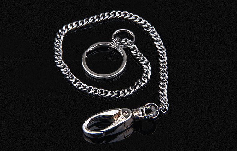 博友不锈钢钥匙链男士腰挂长链匙扣挂件环圈钥匙扣链子563带防丢钥匙