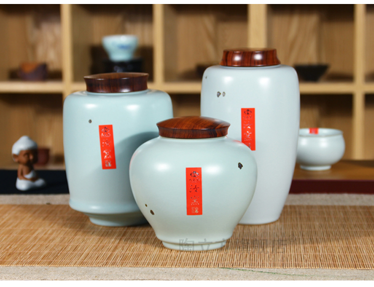 
                                                            陶立方 汝窑日本茶叶罐茶具配件开片铁锈釉陶瓷茶罐密封罐子 款式一                