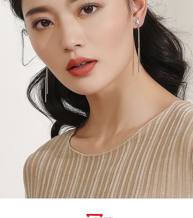 Dairuo No-Earring Ear Clips for Women, Long Tassel Design, Face-Slimming Effect, Practical Ear Studs, Versatile Daily Wear Jewelry, Gift Idea 16