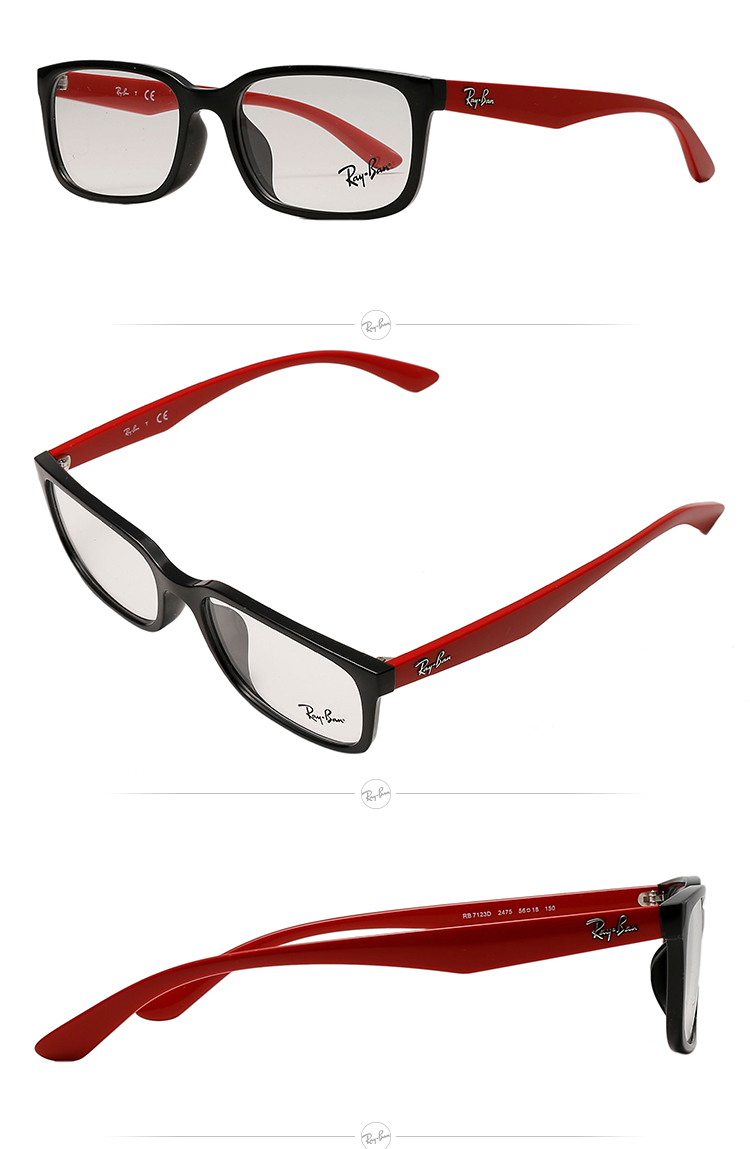 rayban雷朋光学镜架男女款全框舒适近视镜框0rx7123d 可定制 5196黑色