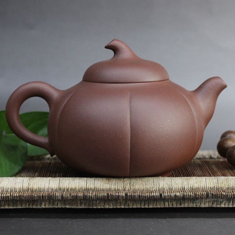 和芳轩 宜兴紫砂壶名家纯全手工茶壶 紫泥 300cc 茄段 卢雪君正品包邮