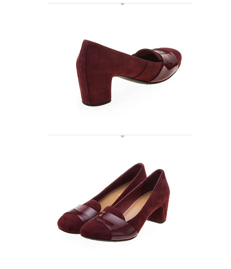 hongkee/红科秋冬新款中跟女鞋通勤单鞋舒适粗跟单鞋h83152 黑色 38