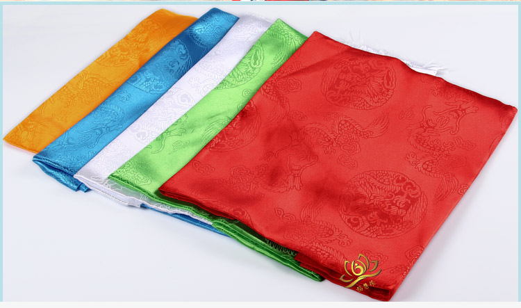 美居美艺 哈达 佛教用品藏族蒙古精品提花丝龙凤哈达五彩240*43cm