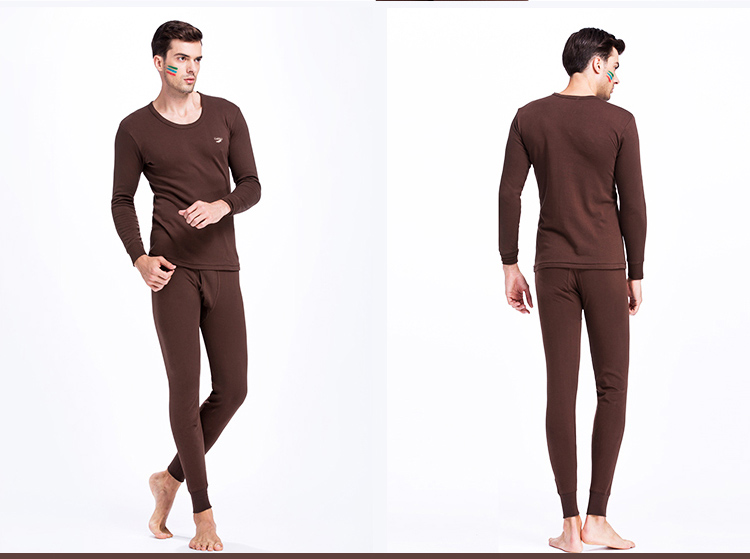 卡帝乐鳄鱼保暖内衣秋冬新款男士纯棉时尚多彩保暖内衣套装大红xl