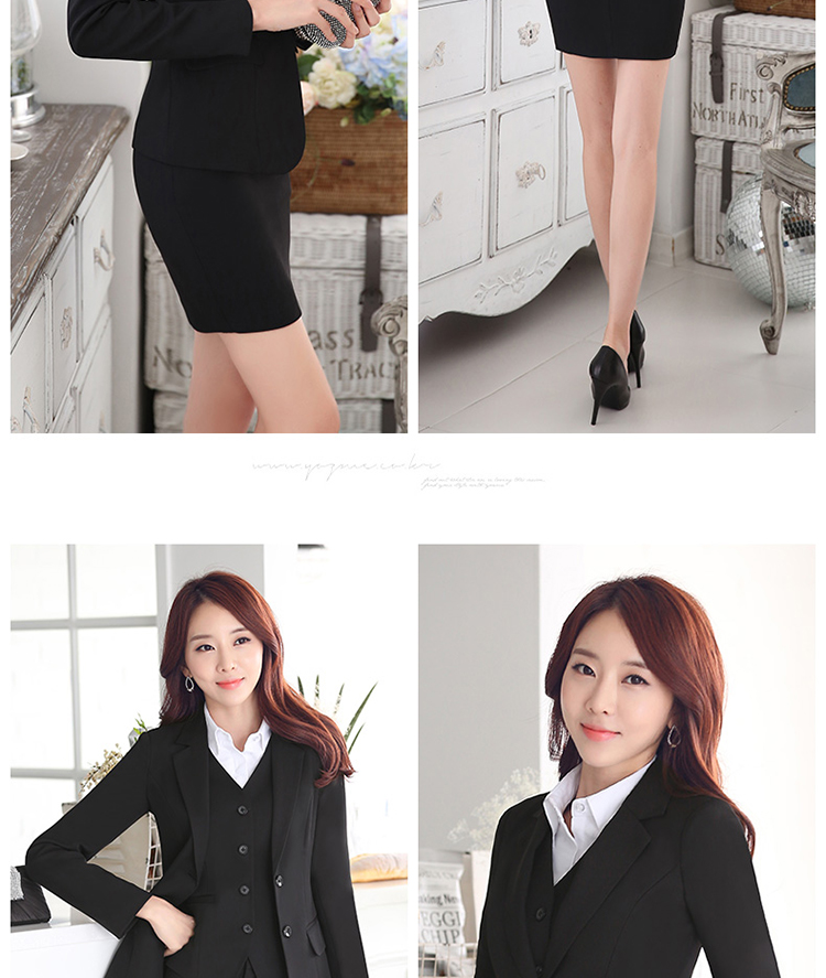 
                                        妙兰诗 2016新款秋季酒店j经理制服 银行经理服衬衫套装业务经理西装女士西服正装 黑西服+裤子918 L                