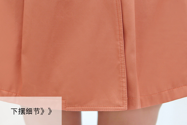 韵奴春装新款女装韩版修身时尚纯色双排扣V领风衣 女 中长款外套 军绿色 XXL