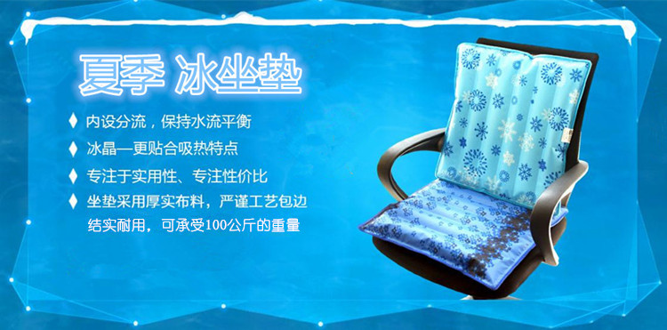 
                                        北极燕鸥 冰垫水垫夏季办公室坐垫椅垫沙发垫学生降温坐垫冰凉垫车用汽车凉坐垫笔记本电脑降温冰枕头水枕头 深蓝雪花45*45CM                