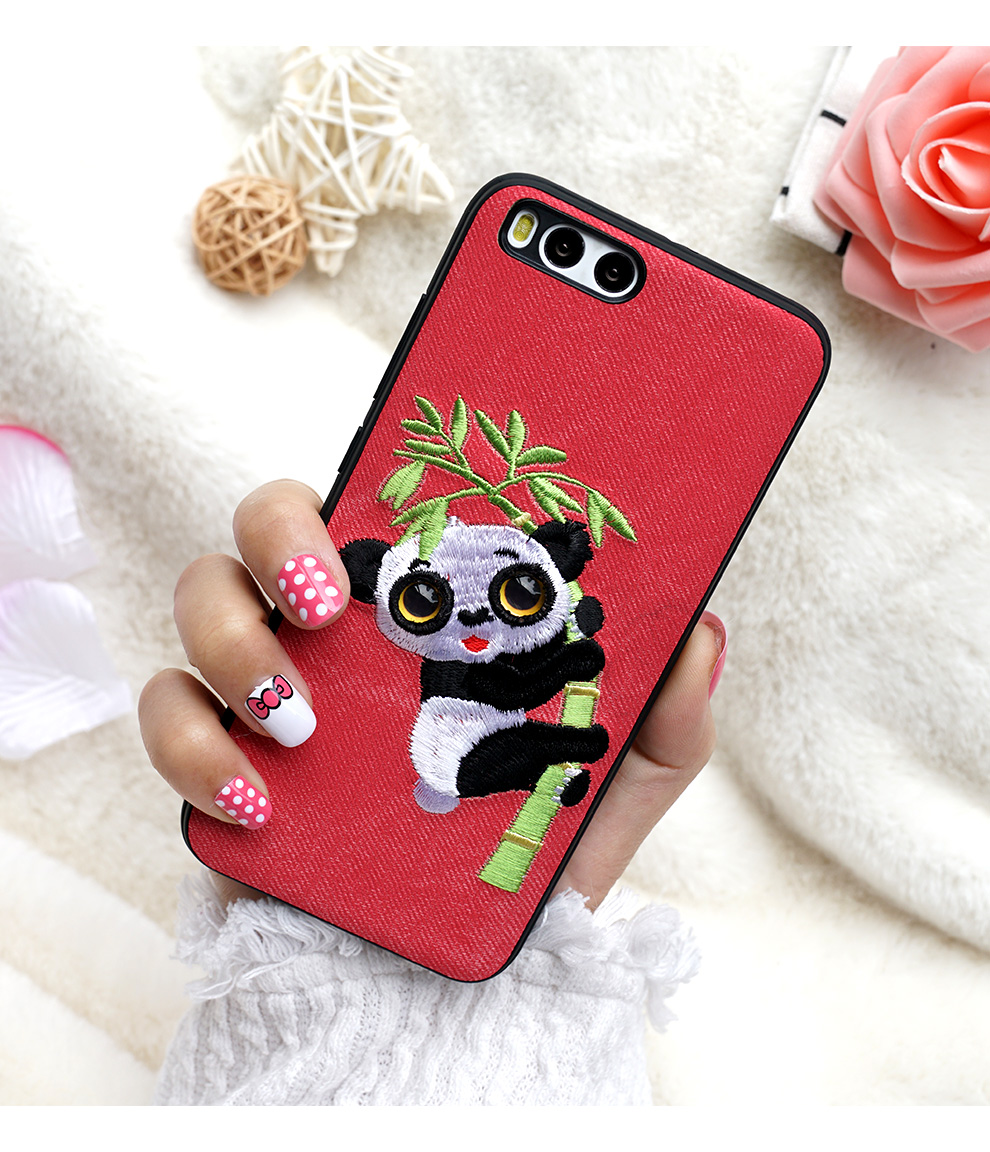 阿西迪巴 小米6手机壳手工刺绣保护套个性创意潮牌卡通呆萌宠物小清新