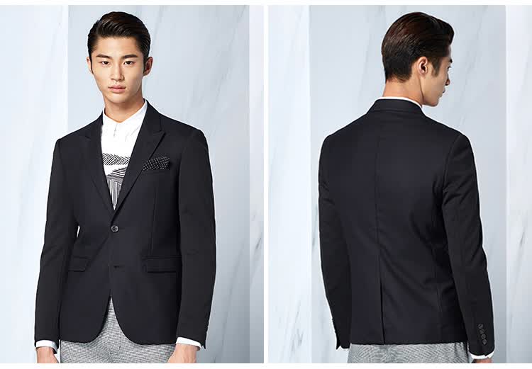 gxg男装秋装 男士时尚商务藏蓝色休闲西服#43201302 藏青色 l