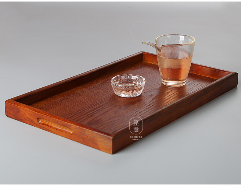 淳意实木托盘家用茶盘长方形水杯托盘茶盘木盘托菜餐盘水果盘单个托盘