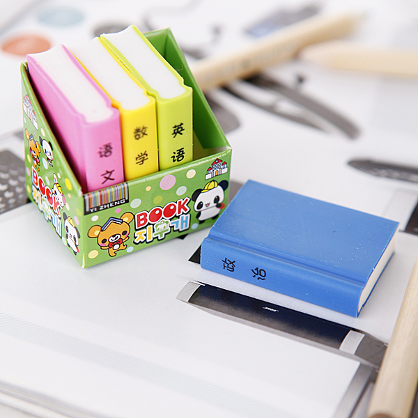 三合(sunhey)韩国文具 时尚创意小礼品 彩色 干净书本造型橡皮擦(随机