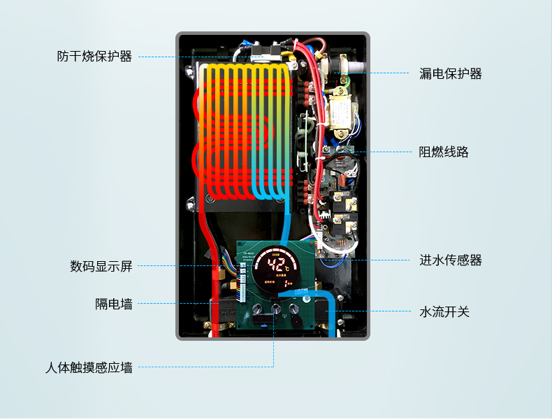 piano皮阿诺p2即热式电热水器恒温淋浴家用电热水器功率可调节灰色