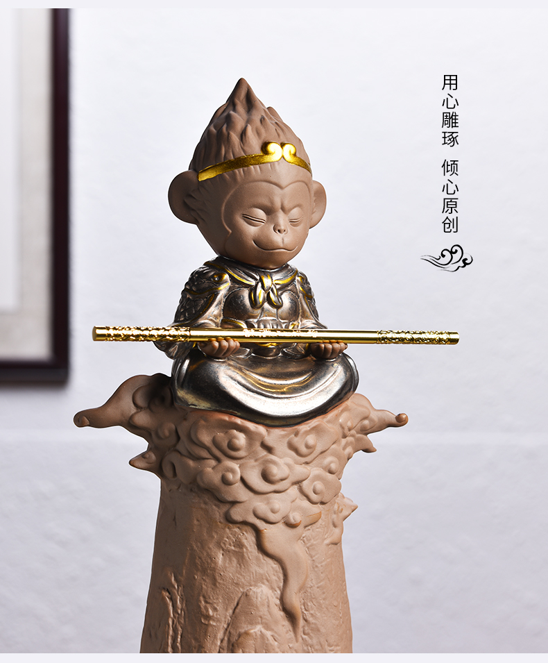 东方泥土创意陶瓷孙悟空齐天大圣摆件中式禅意家居饰品软装装饰艺术