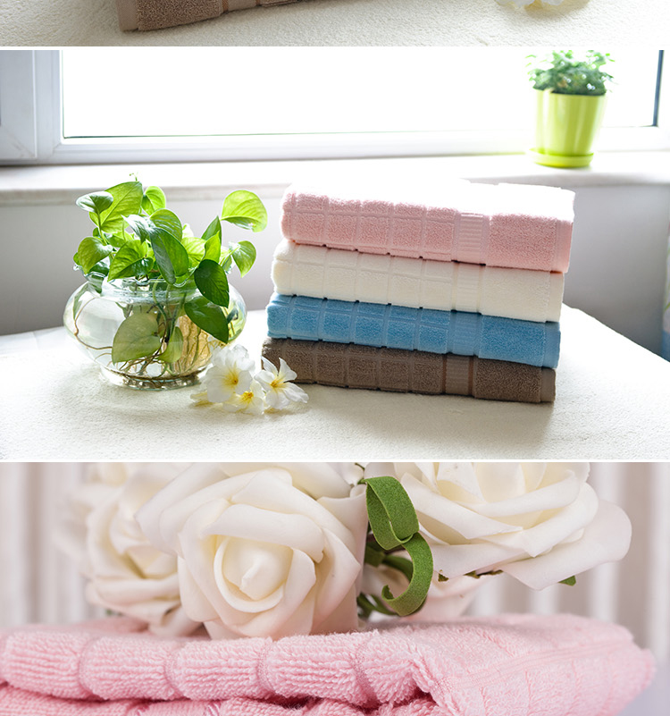 丝蕴syoss毛巾家纺全棉加厚紧密毛圈素色毛巾 加大加厚方格毛巾面巾
