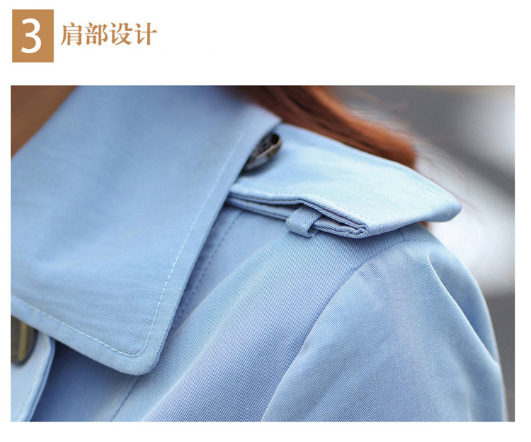 仃婉2016春季女装新款韩版修身双排扣中长款风衣外套 女828 黑色. L
