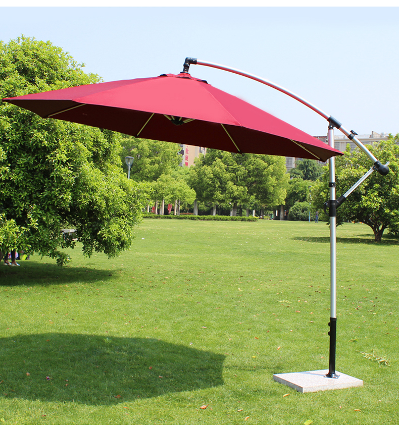 野人谷3米防雨户外遮阳伞庭院伞香蕉伞yrg750罗马伞超大花园伞沙滩伞