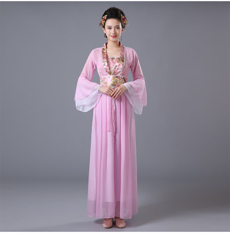 服装女仙女汉服长裙襦裙舞蹈服装 白色 乳白色 小号 适合身高150cm