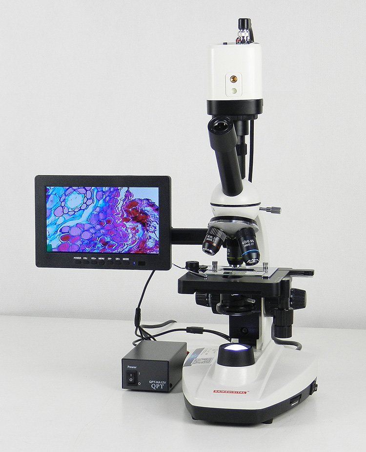 生物显微镜儿童显微镜养殖学生带屏一体机接电脑sk2109sk2109uusb500w