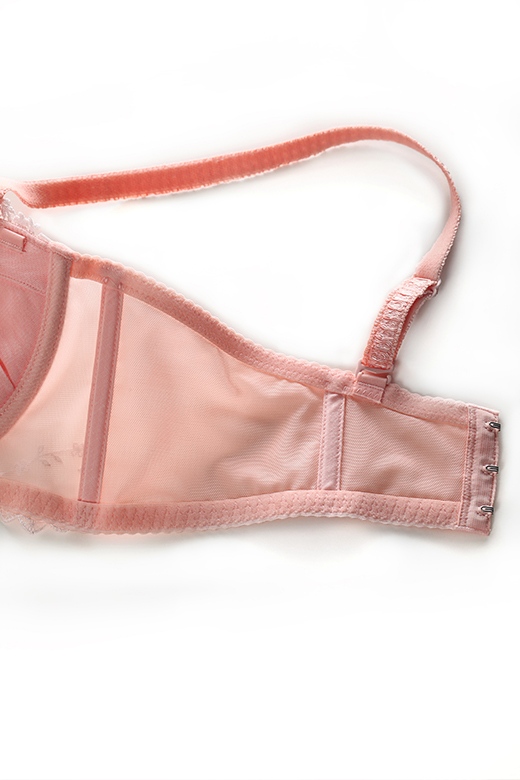 蕾丝女士内衣 1/2杯可拆无肩带性感聚拢调整文胸女10810346 100粉色