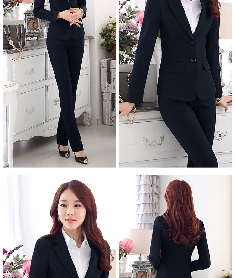 
                                        妙兰诗 2016新款秋季酒店j经理制服 银行经理服衬衫套装业务经理西装女士西服正装 黑西服+裤子918 L                