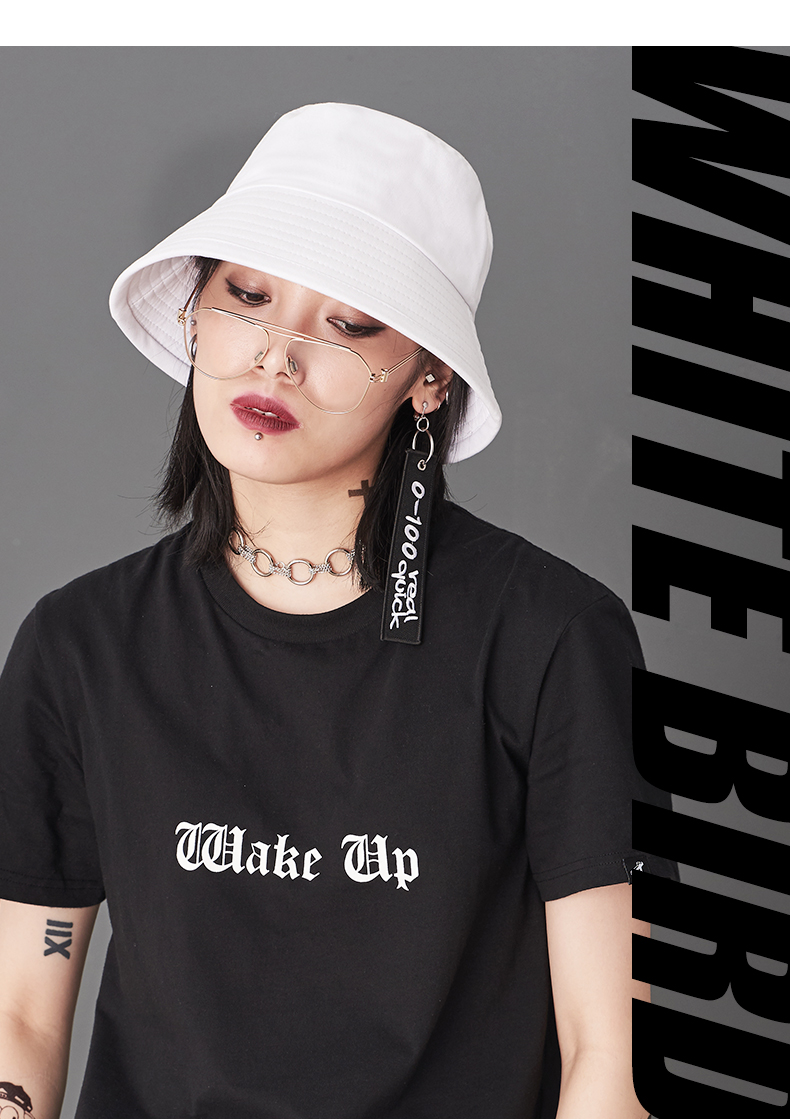 bird渔夫帽男女帽子休闲百搭日系防晒太阳帽原宿遮阳帽纯色简约潮牌pm