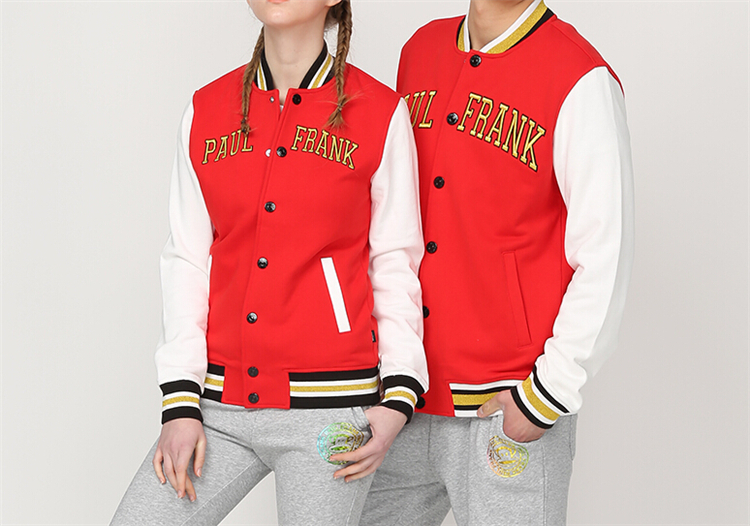 2015秋冬新款paulfrank大嘴猴卫衣男女情侣款棒球服外套韩版时尚休闲上衣拉链印花 男款黑色 L