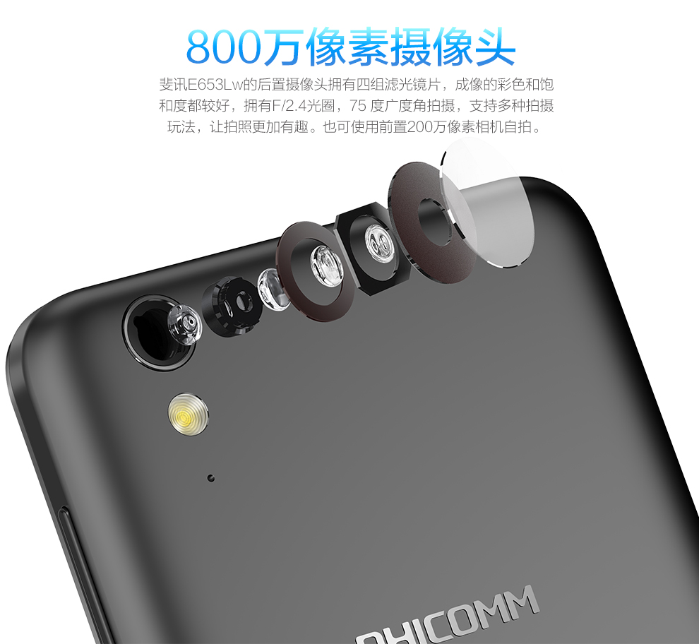 斐讯（PHICOMM）E653Lw 联通4G智能手机 双卡双待 8GB 白色
