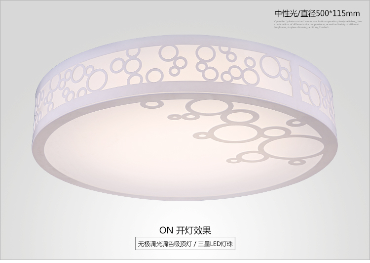 白浪金爵  圆形LED吸顶灯卧室创意温馨浪漫灯具 现代简约书房大气客厅灯饰 白光 大号