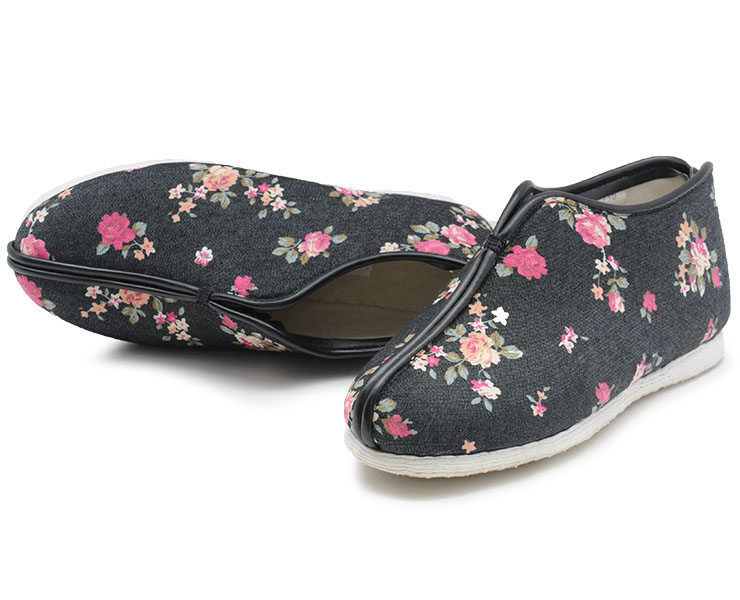 内联升女棉鞋手工千层底加密牛仔安棉秋冬时尚休闲女款棉鞋老北京布鞋