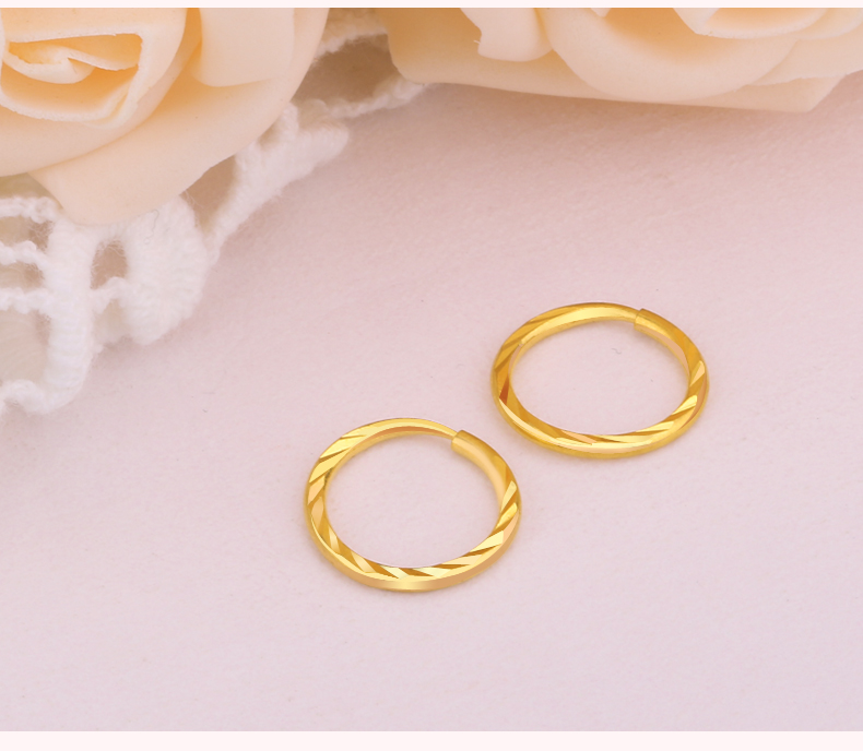 欧颜 黄金耳环999足金 金耳环女纯金 女款999足金耳饰 520情人节礼物