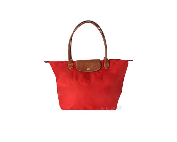 longchamp 珑骧 女士logo图案拉链休闲手提包1899089-545 红色 f