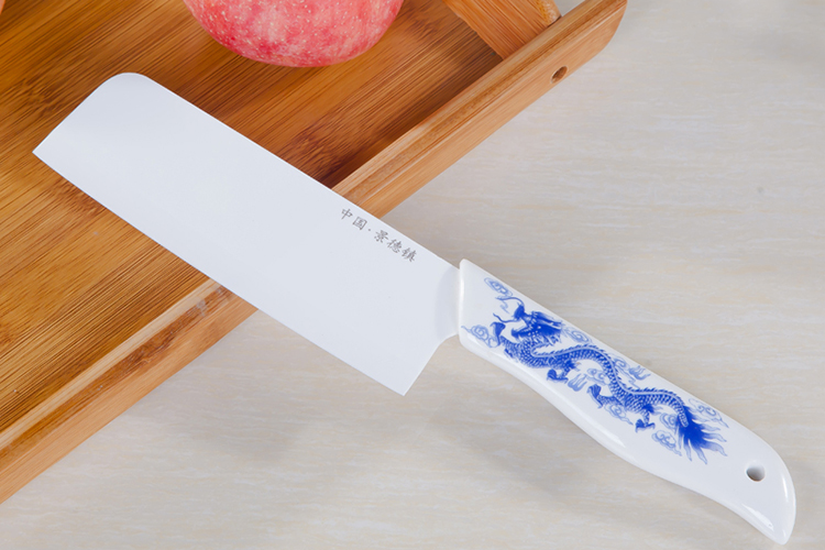 
                                        甘道夫 餐具刀具套装纳米三件套陶瓷菜刀水果刀刨刀骨瓷厨房刀具 缠枝莲                
