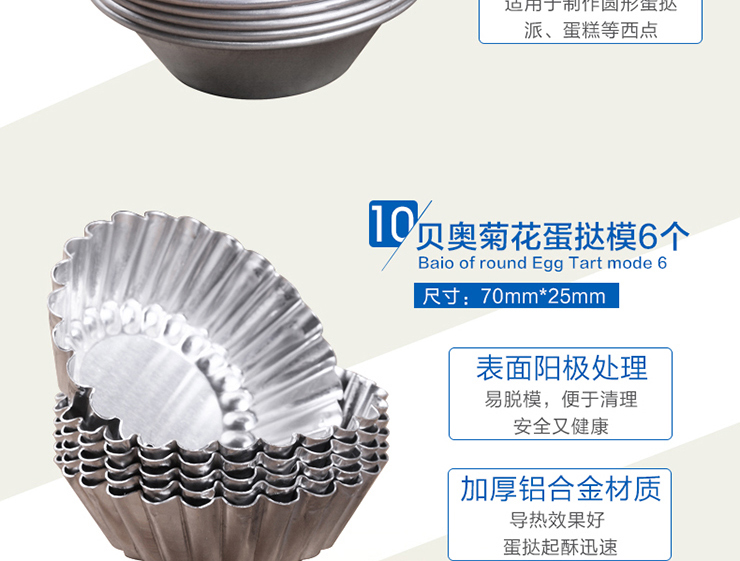 贝奥烘焙工具套装 烘焙工具 烘焙模具 蛋糕模具  蛋挞模 披萨盘 新手套装 套餐A 不含厨房秤和打蛋器