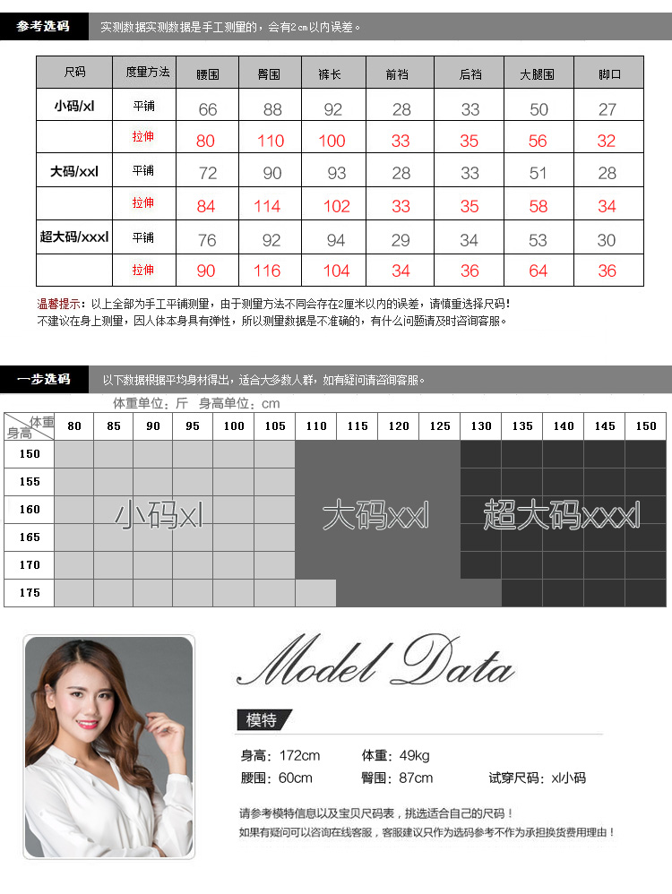 
                                        【京东自营配送】裤子女2016春新款女裤大码休闲裤女铅笔小脚显瘦高腰护腰款K22308 藏青 XXL大码                