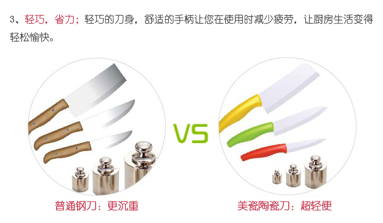 美瓷7寸陶瓷刀菜刀单刀中式  厨师切片刀  厨房刀具用品 绿色