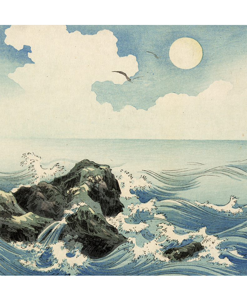 日式神奈川冲浪里浮世绘挂画日系料理店寿司店居酒屋装饰画日本和风