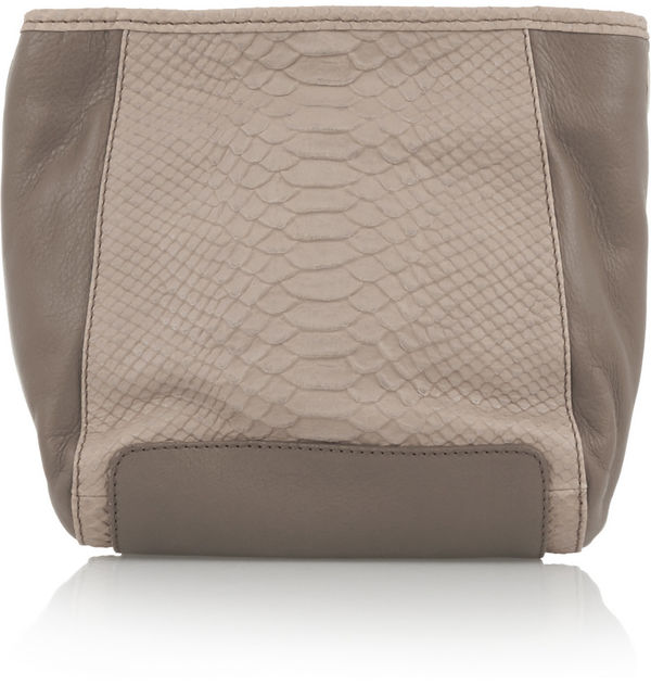 克洛伊/see by chloé 蛇纹光滑皮革肩包 mushroom