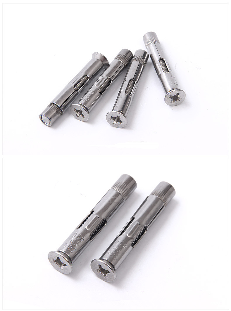 m6 m8 不锈钢304十字沉头膨胀螺丝 平头内膨胀螺栓 内置式内爆膨胀 Ф